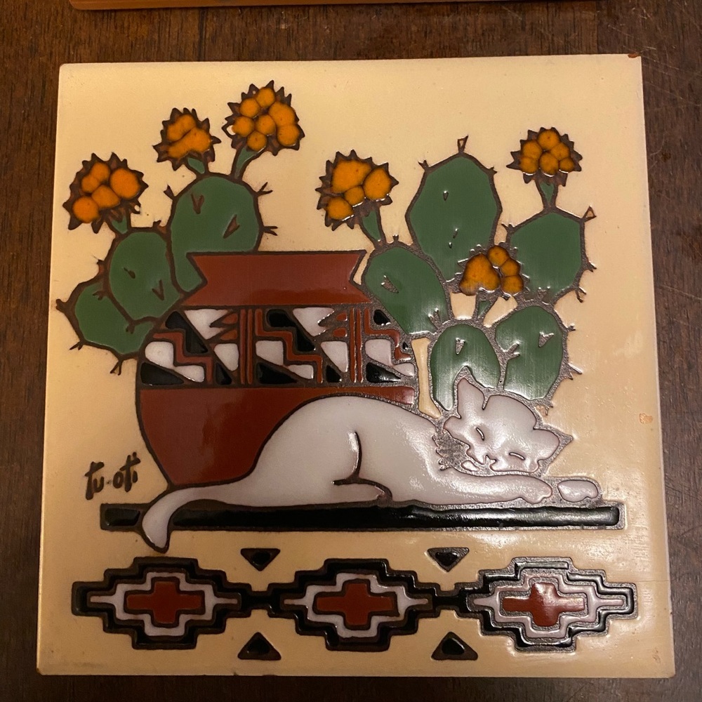 Two vintage Earthtones Trivets